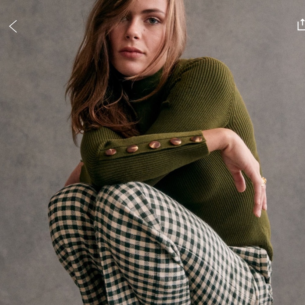Sezané Hayley mock neck sweater “jumper” NEW Size XL color perfect green NWT - Picture 2 of 7